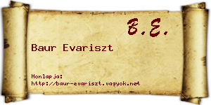Baur Evariszt névjegykártya